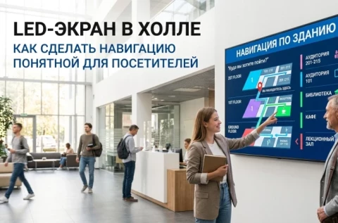LED-экран в холле учреждения: как сделать навигацию понятной для посетителей